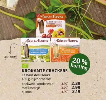 Natuurwinkel Krokante crackers le pain des fleurs 20% Korting 150 g aanbieding