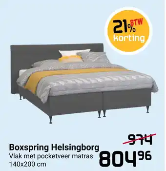 Beddenreus Boxspring helsingborg 140x200 cm aanbieding