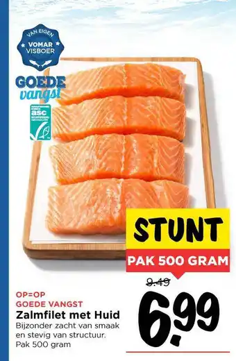 Vomar Voordeelmarkt Zalmfilet met huid 500 gram aanbieding