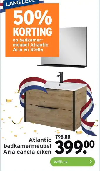 GAMMA Atlantic badkamermeubel aria canela eiken aanbieding