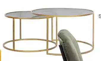 Trendhopper Salontafel Duarte goud set van 2 aanbieding