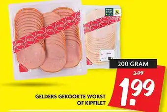 Dekamarkt Gelders gekookte worst of kipfilet 200gram aanbieding