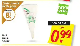 Dekamarkt Brie fleur de pre 100gram aanbieding