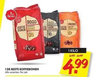 Dekamarkt 1 De Beste Koffiebonen 1kilo aanbieding