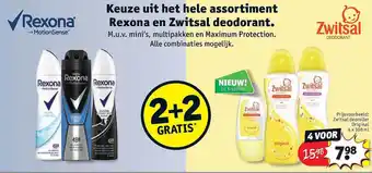 Kruidvat Keuze Uit Het Hele Assortiment Rexona En Zwitsal Deodorant 2+2 Gratis aanbieding