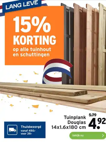 GAMMA Tuinplank douglas Is 14x1.6x180 cm aanbieding