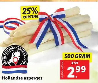 Lidl Hollandse Asperges 25% Korting 500gram aanbieding