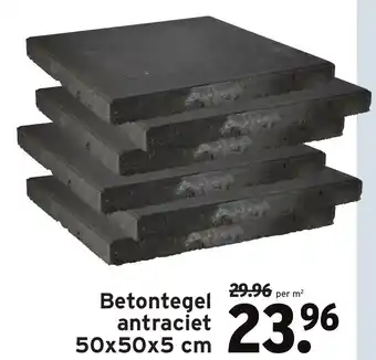 GAMMA Betontegel antraciet 50x50x5 cm aanbieding