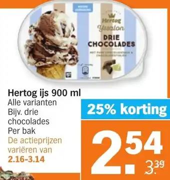 Albert Heijn Hertog IJs 900ml aanbieding