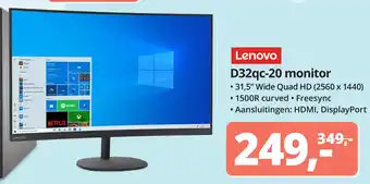 Paradigit Lenovo D32qc-20 monitor aanbieding