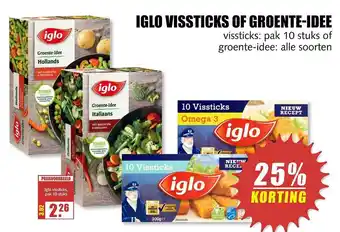 MCD Supermarkt Iglo Vissticks Of Groente-Idee 25% Korting aanbieding