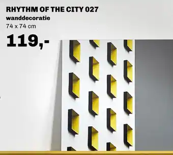 Trendhopper Wanddecoratie rhythm of the city 027 74x74cm aanbieding