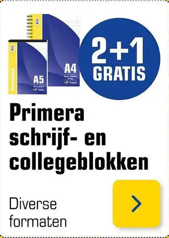 Primera Primera Schrijf- En Collegeblokken 2+1 Gratis aanbieding