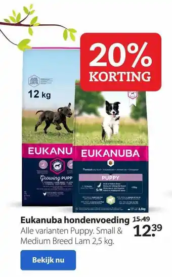 Pets Place Eukanuba Hondenvoeding 20% Korting aanbieding