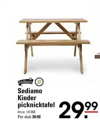 Sligro Sediamo Kinder Picknicktafel aanbieding