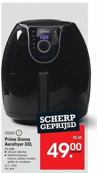 Sligro Prima Donna Aerofryer XXL PD-8760 aanbieding