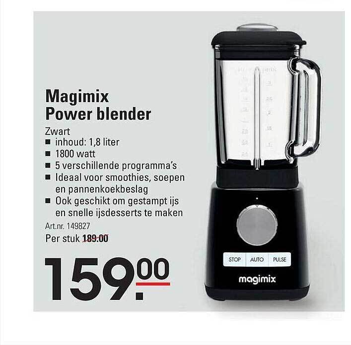 Magimix Power Blender Zwart aanbieding bij Sligro