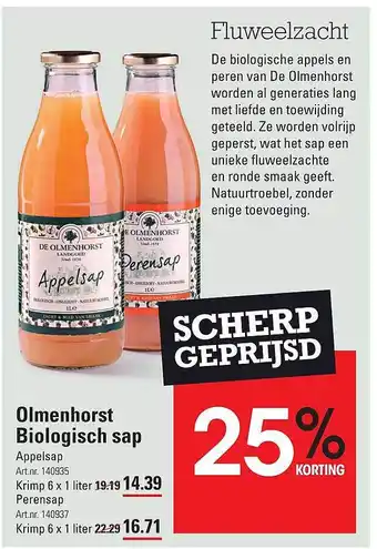 Sligro Olmenhorst Biologisch Sap 25% Korting aanbieding