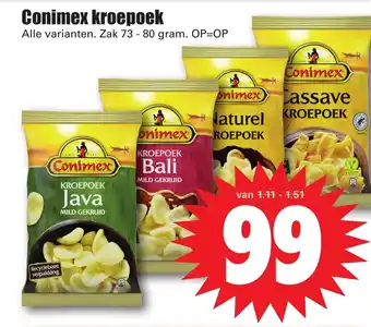 Dirk Conimex kroepoek 73-80 gram aanbieding