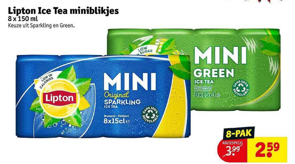 Lipton Ice Tea Miniblikjes aanbieding bij Kruidvat