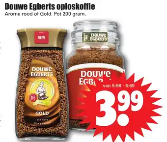 Dirk Douwe Egberts oploskoffie 200 gram aanbieding