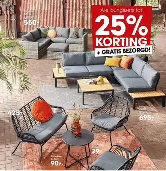 Kwantum Loungeset Salerno, Loungeset Montreal, Buitenkleed Bedouri, Bijzettafel Napels Of Loungeset Cannes 25% Korting aanbieding