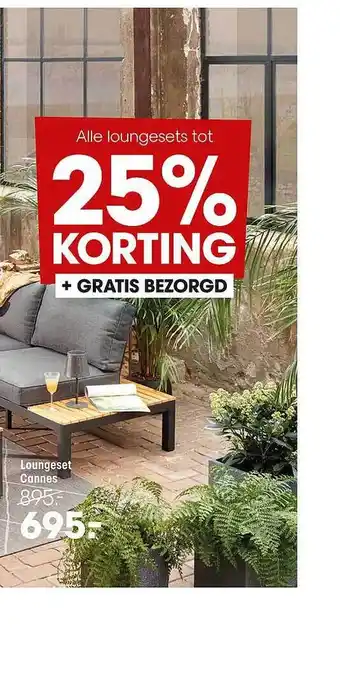 Kwantum Loungeset Cannes 25% Korting aanbieding