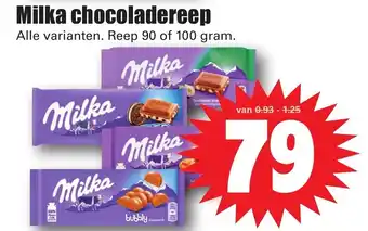 Dirk Milka chocoladereep 90 of 100 gram aanbieding