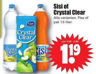 Dirk Sisi of Crystal Clear 1.5 liter aanbieding