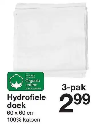 Zeeman Hydrofiele Doek 3-Pak aanbieding