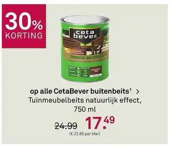 Karwei Op Alle CetaBever Buitenbeits¹ > Tuinmeubelbeits Natuurlijk Effect, 750 Ml 30% Korting aanbieding