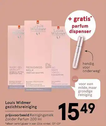 Etos Louis Widmer Gezichtsreiniging aanbieding