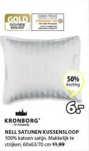 Jysk Nell Satijnen Kussensloop 50% Korting aanbieding