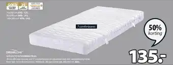 Jysk Dreamzone Gold F15 Schuimmatras 50% Korting aanbieding