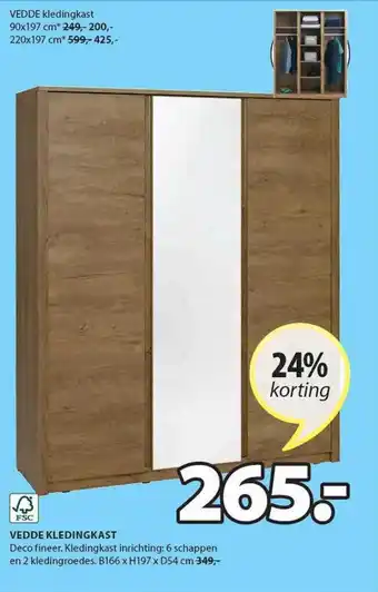 Jysk Vedde Kledingkast 24% Korting aanbieding