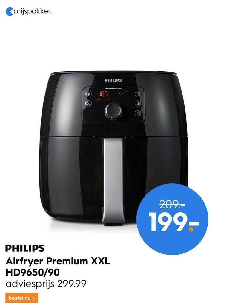 Philips Airfryer Premium XXL HD965090 aanbieding bij Blokker
