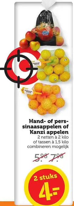 Coop Hand- Of Perssinaasappelen Of Kanzi Appelen aanbieding