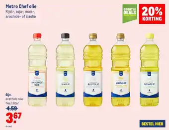 Makro Metro Chef Olie Rijst-, Soja-, Mais-, Arachide- Of Slaolie 20% Korting aanbieding