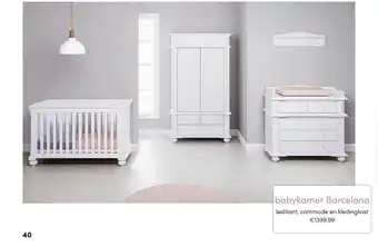 Baby & Tiener Babykamer Barcelona Ledikant, Commode En Kledingkast aanbieding