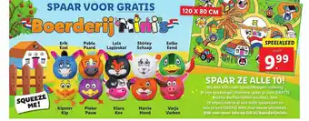 Lidl Boerderij Mini's Erik Ezel, Pablo Paard, Lola Lapjeskat, Shirley Schaap, Eelko Eend, Kipster Kip, Pieter Pauw, Klara Koe, Har aanbieding