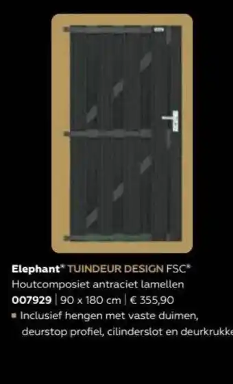 Garden Stones & Basics Elephant Tuindeur Design FSC aanbieding