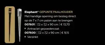 Garden Stones & Basics Elephant Gepunte Paalhouder aanbieding