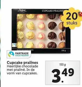 Lidl Deluxe Cupcake Pralines aanbieding