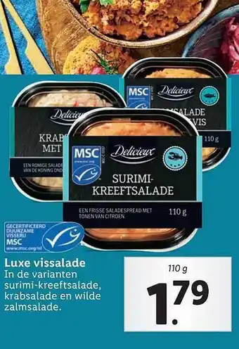 Lidl Delicieux Luxe Vissalade aanbieding