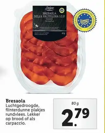 Lidl Deluxe Bresaola aanbieding