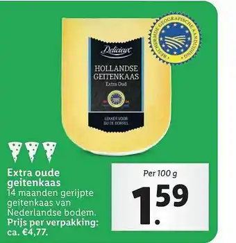 Lidl Delicieux Extra Oude Geitenkaas aanbieding