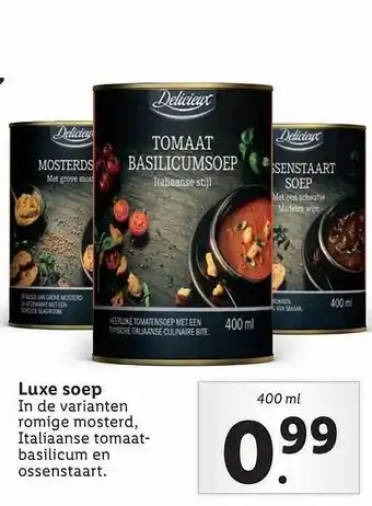 Lidl Delicieux Luxe Soep aanbieding