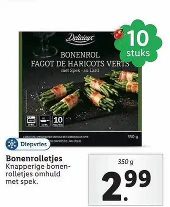 Lidl Delicieux Bonenrolletjes aanbieding