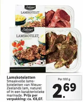 Lidl Delicieux Lamskoteletten aanbieding