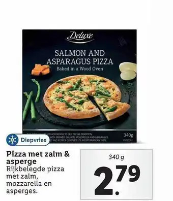 Lidl Deluxe Pizza Met Zalm & Asperge aanbieding